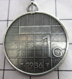 MHA212 kettinkje met verzilverde rijksdaalder  1986