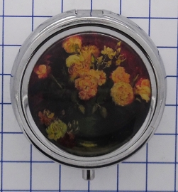 PIL421 pillendoosje met spiegel roze bloemen Vincent van Gogh