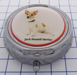 PIL 380 pillendoosje met spiegel jack russel terrier