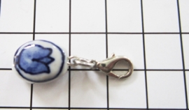 CLI 019 clip delftsblauw tulpje handgeschilderd