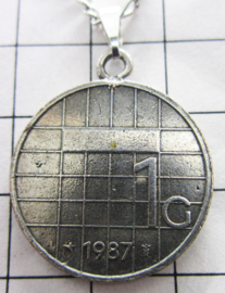 MHA213 kettinkje met verzilverde rijksdaalder  1987