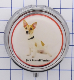 PIL 380 pillendoosje met spiegel jack russel terrier