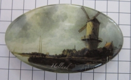 Haarspeld ovaal 8cm HAO 302 Molen Ruysdael, made in France haarclip, beste kwaliteit, klemt uitstekend.