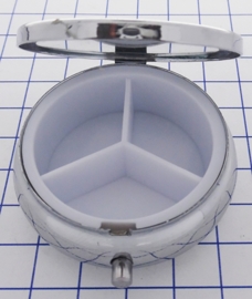 PIL306 pillendoosje met spiegel Delftsblauwe zonnebloemen