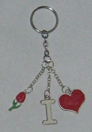 SLE 104 sleutelhanger i love tulp rood