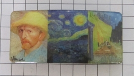 Haarspeld 8 cm rechthoek HAR413 combinatie Vincent van Gogh, made in France haarclip, beste kwaliteit, klemt uitstekend.