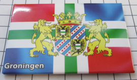 koelkastmagneet  vlag met wapen  Groningen N_GR1.009