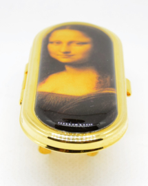 Lippenstifthouder met spiegel echt verguld, Mona Lisa