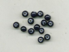 10 stuks delftsblauwe porceleinen kraal geheel blauw 6 mm rond