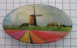 Haarspeld ovaal HAO 8cm 306 molen gekleurd tulpenveld, made in France haarclip, beste kwaliteit, klemt uitstekend.