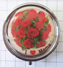 pil 052 pillendoosje met spiegel bos rozen ik hou van mama