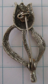 BRO 301 Broche tulp zwaar verzilverd