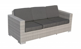 3 persoons wicker Loungebank 'Salamanca' grijs - plat vlechtwerk