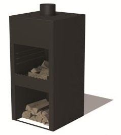 Tuinkachel/BBQ Stig matzwart  L50xD50xH100 cm