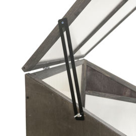 Houten kweekkasje (tuinbroeikas) 'Garden Loft' grijs met 2 etages - 97,5x49x60 cm (HxBxL)
