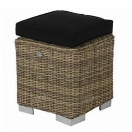 wicker blokzit 'Leon' naturel  - rond vlechtwerk