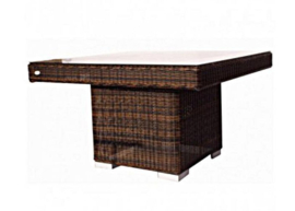 Wicker tuintafel 'Lugo' bruin - rond vlechtwerk