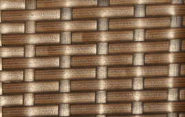 7-delige wicker Loungeset 'Pamplona'  bruin  - plat vlechtwerk