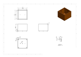 CorTenstaal plantenbak `Robuste` 800x800x600mm