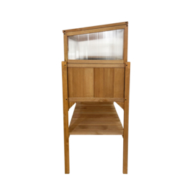 Houten plantenbak met kweekbak (tuinbroeikas) 'Little Eden' bruin met 2 etages - 97,5x49x120 cm (HxBxL)