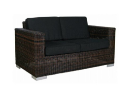 3-delige wicker Loungeset 'Salamanca' bruin - rond vlechtwerk - 3 persoons