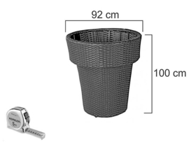 wicker plantenbak 'Zafra' bruin  - rond vlechtwerk