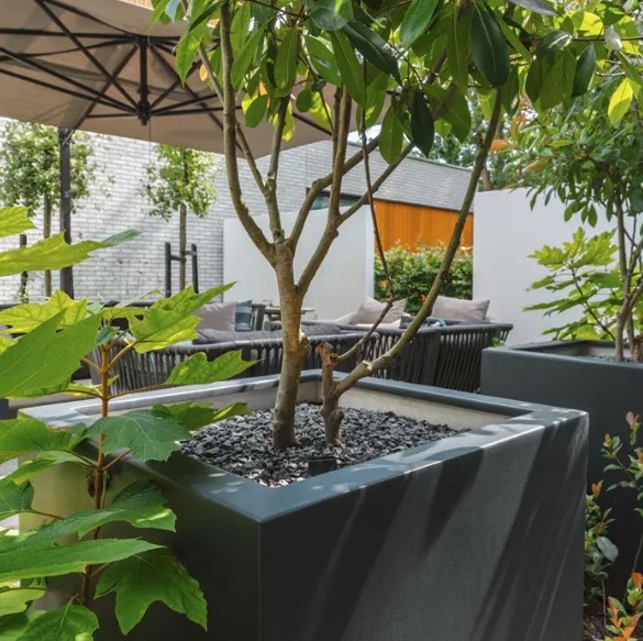 Luxe polyester plantenbak `Piazza` 800x800x600mm