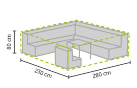 Tuinmeubel beschermhoes `Luxe` voor loungeset, afmetingen L280xB230xH80 cm.