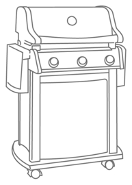 Beschermhoes 'Grill cover 3' voor BBQ, afmetingen L75xH109xD65 cm.