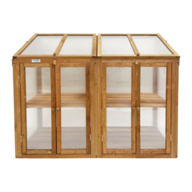 Houten kweekkasje (tuinbroeikas) 'Garden Loft XL' bruin met 2 etages - 97,5x49x120 cm (HxBxL)