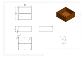 CorTenstaal plantenbak `Robuste` 1400x1400x600mm