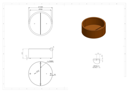 CorTenstaal plantenbak `Arrondi` Ø1000 x 400mm