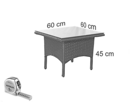 wicker bijzet tafel 'Berga' bruin - rond vlechtwerk