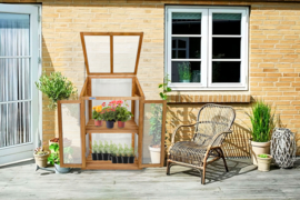 Houten kweekkasje (tuinbroeikas) 'Garden Loft' bruin met 2 etages - 97,5x49x60 cm (HxBxL)