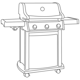 Beschermhoes 'Grill cover 4' voor BBQ, afmetingen L132xH109xD65 cm.