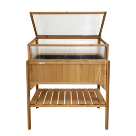 Houten plantenbak met kweekbak (tuinbroeikas) 'Little Eden' bruin met 2 etages - 97,5x49x120 cm (HxBxL)