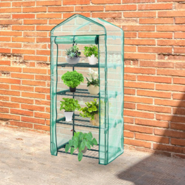 Tuinkas folie (kweekkas) 'Pavilion' met 4 etages en wielen - 165x69x49 cm (HxBxL)