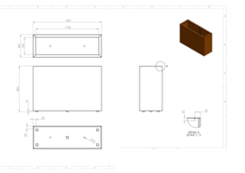 CorTenstaal plantenbak `Robuste` 1200x400x800mm