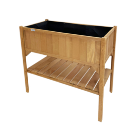 Houten plantenbak met kweekbak (tuinbroeikas) 'Little Eden' bruin met 2 etages - 97,5x49x120 cm (HxBxL)