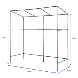 Tuinkas folie (kweekkas)  'Garden Hub' - 200x198x78 cm (HxBxL)