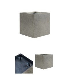 Stonelook plantenbak op wielen 'Byron' | betonlook L 60 x B 60 x H 60 cm