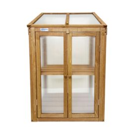 Houten kweekkasje (tuinbroeikas) 'Garden Loft' bruin met 2 etages - 97,5x49x60 cm (HxBxL)