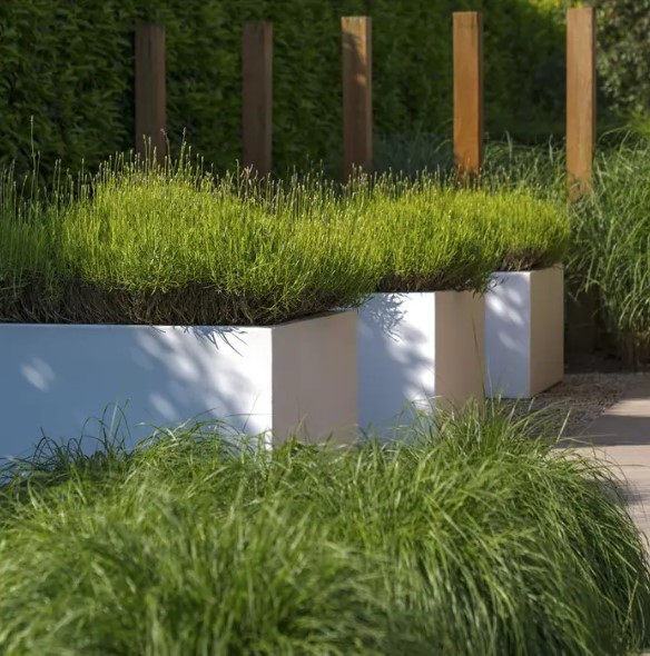 Luxe polyester plantenbak `Piazza` 800x800x600mm