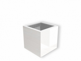 Hoogglans polyester plantenbak `Cubo` 700x700x700mm