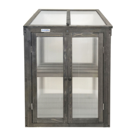 Houten kweekkasje (tuinbroeikas) 'Garden Loft' grijs met 2 etages - 97,5x49x60 cm (HxBxL)
