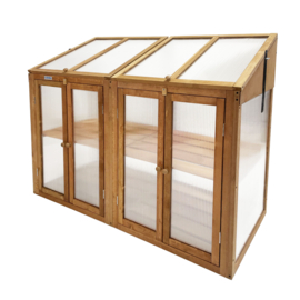 Houten kweekkasje (tuinbroeikas) 'Garden Loft XL' bruin met 2 etages - 97,5x49x120 cm (HxBxL)