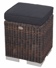 wicker blokzit 'Leon' bruin - rond vlechtwerk