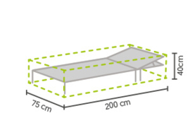 Tuinmeubel beschermhoes `Luxe` voor ligbed, afmetingen L200 x B75 x H40 cm.