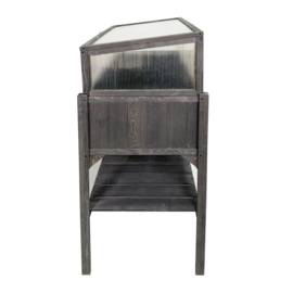 Houten plantenbak met kweekbak (tuinbroeikas) 'Little Eden' grijs met 2 etages - 97,5x49x120 cm (HxBxL)