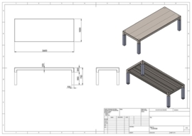 Tuintafel Aluminium 'Torras Wood' L300xB100xH75 cm